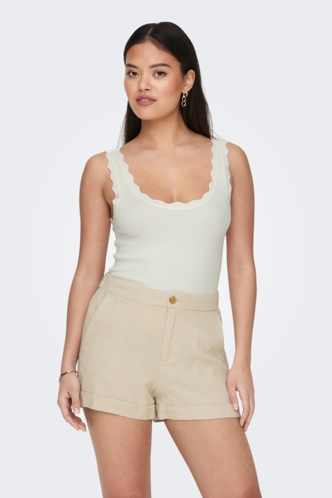 Jacqueline de Yong jdynanna s/l scallop edge top knt